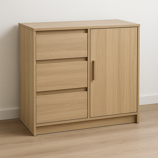 Ąžuolo spalvos komoda „Balansas“